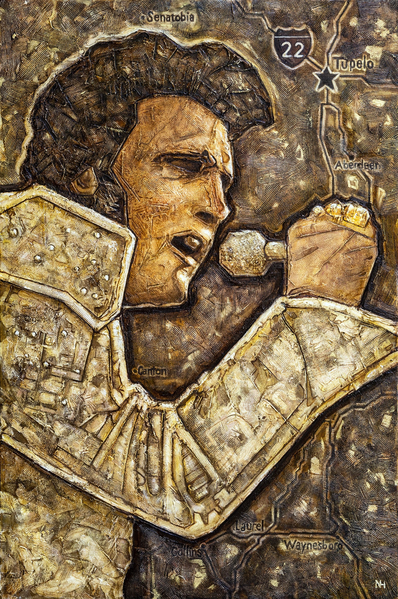 A portrait of Elvis Presley